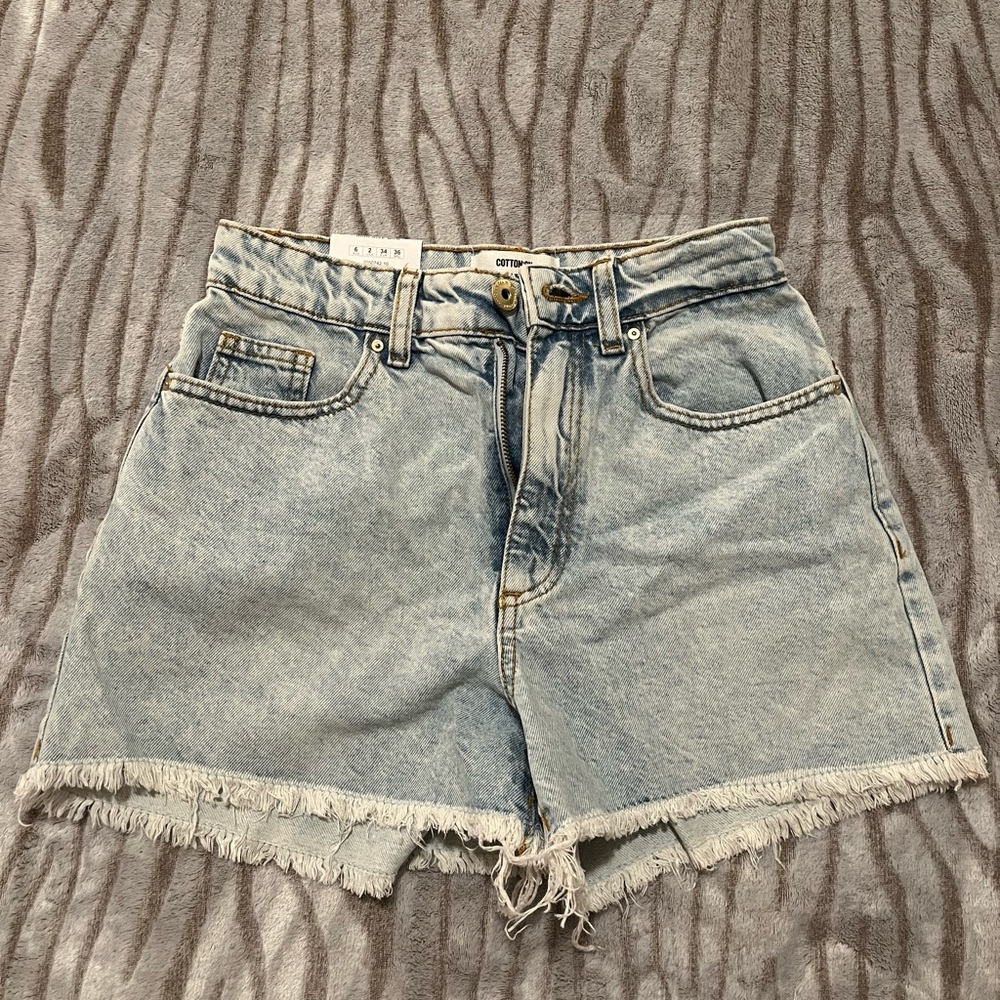 Cotton On High Rise Mom Denim Shorts